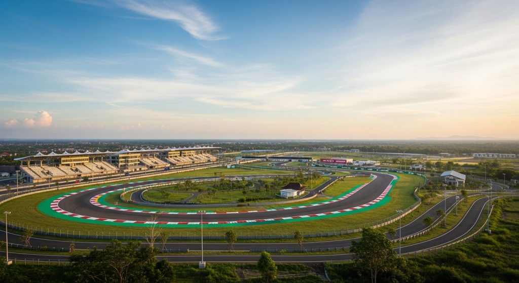 mandalika motogp investment — Photorealistic editorial travel photograph relevant to: The independent, honest, plain-Eng